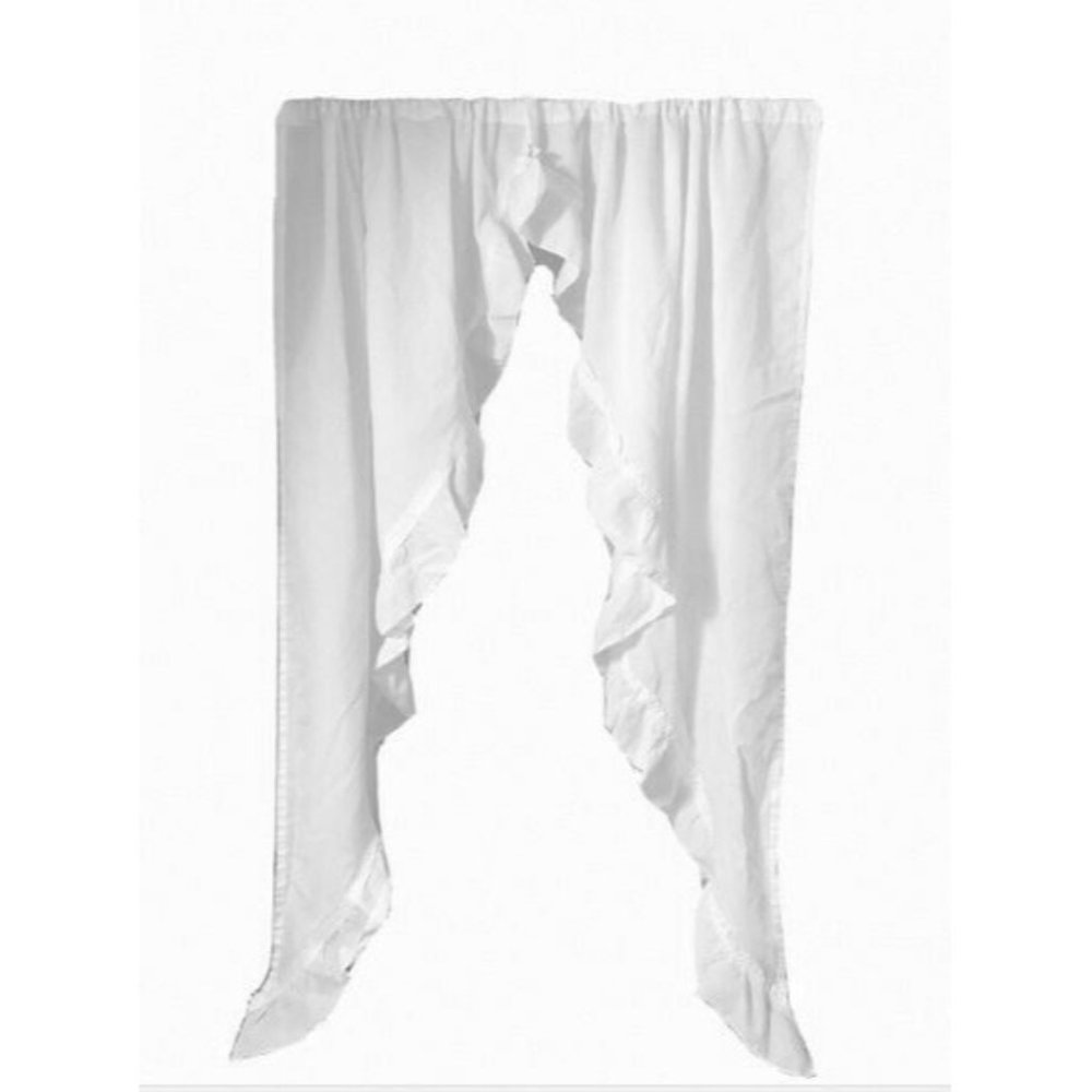 Set 4 Vintage Ruffle White Curtains Valances Cloth Drapes Window Treatments Rare